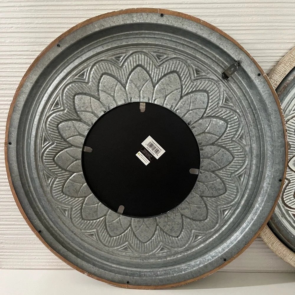 Rustic Gray and Brown Wall Mirror